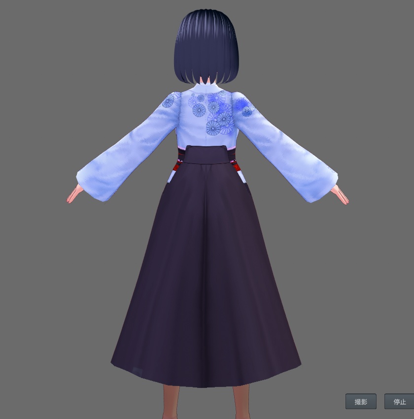 【Vroid】着物風&袴セット(男女兼用)