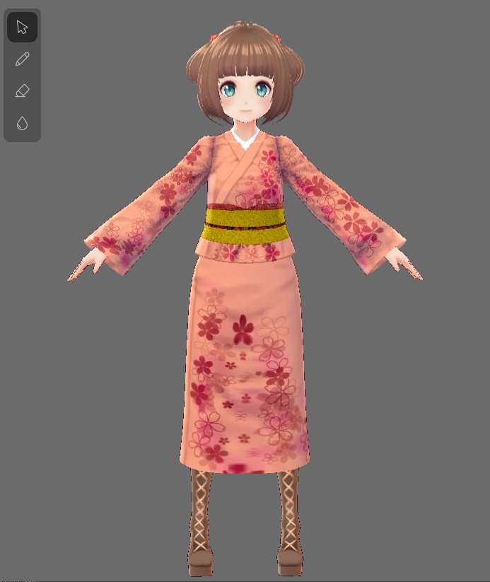 【Vroid】着物風&袴セット(男女兼用)