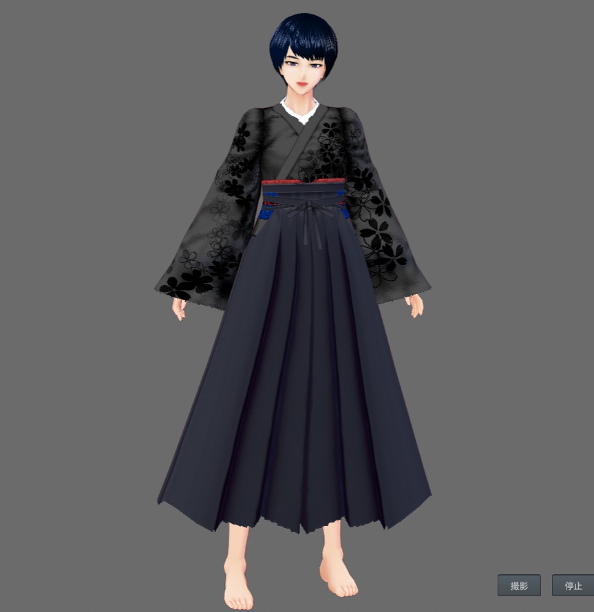 【Vroid】着物風&袴セット(男女兼用)