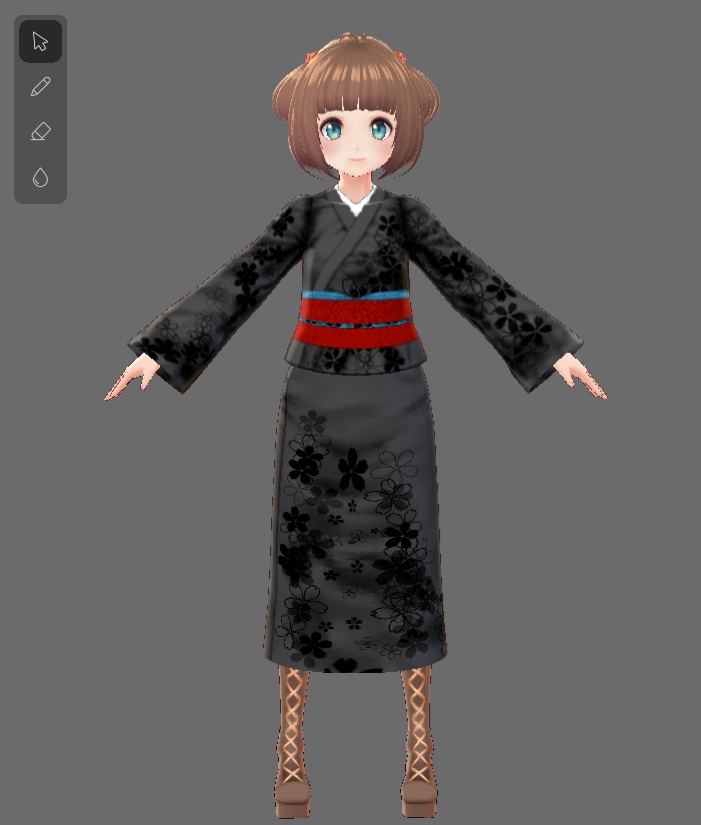 【Vroid】着物風&袴セット(男女兼用)