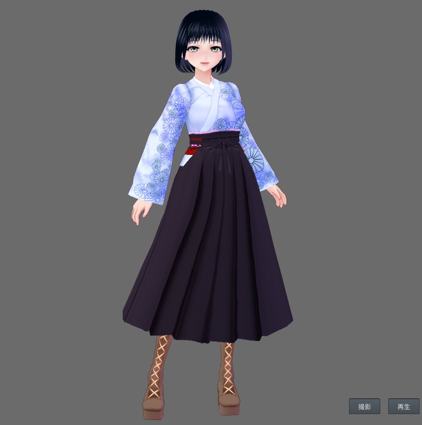 【Vroid】着物風&袴セット(男女兼用)