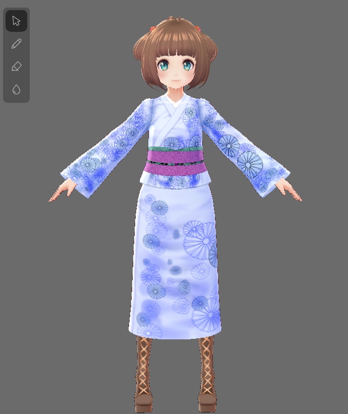 【Vroid】着物風&袴セット(男女兼用)