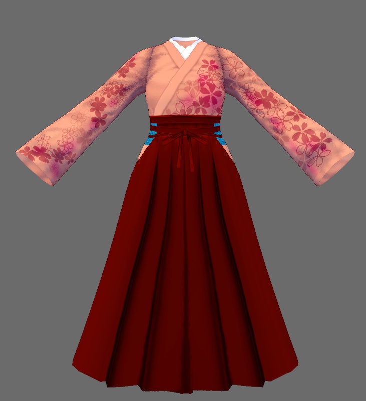 【Vroid】着物風&袴セット(男女兼用)