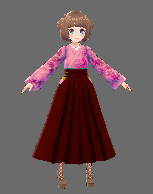 【Vroid】着物風&袴セット(男女兼用)