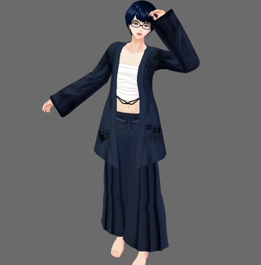 【Vroid】羽織&男袴セット(男女兼用)