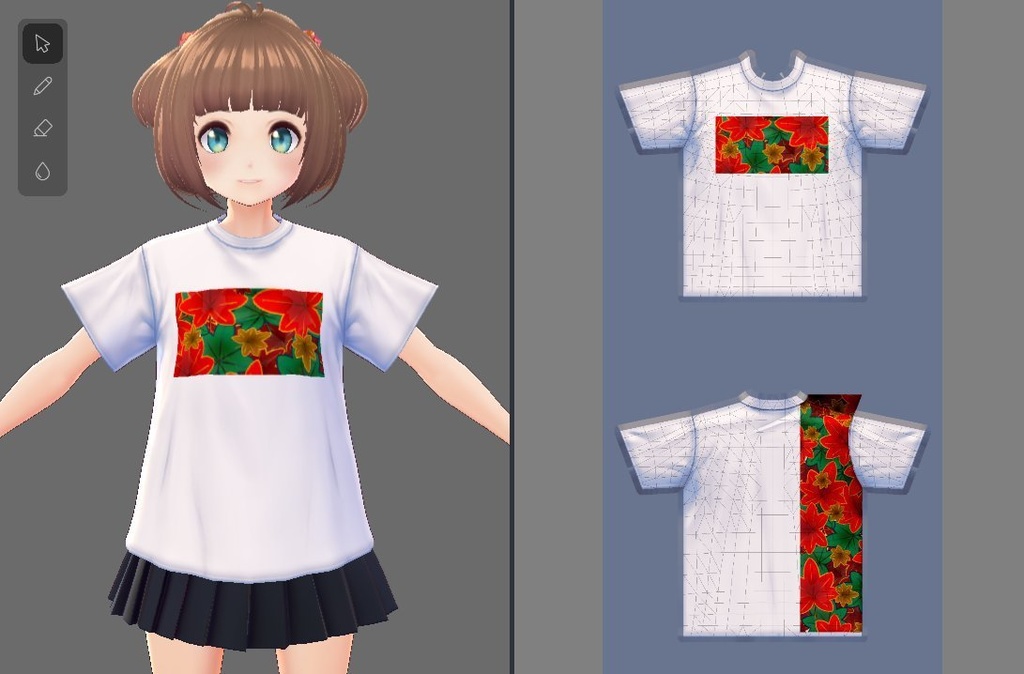 【Vroid】和柄Tシャツ(9種類18着/無料版あり)