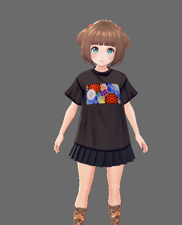 【Vroid】和柄Tシャツ(9種類18着/無料版あり)