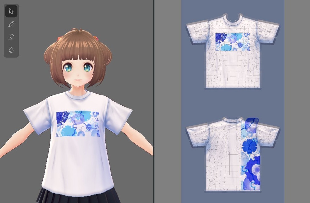 【Vroid】和柄Tシャツ(9種類18着/無料版あり)