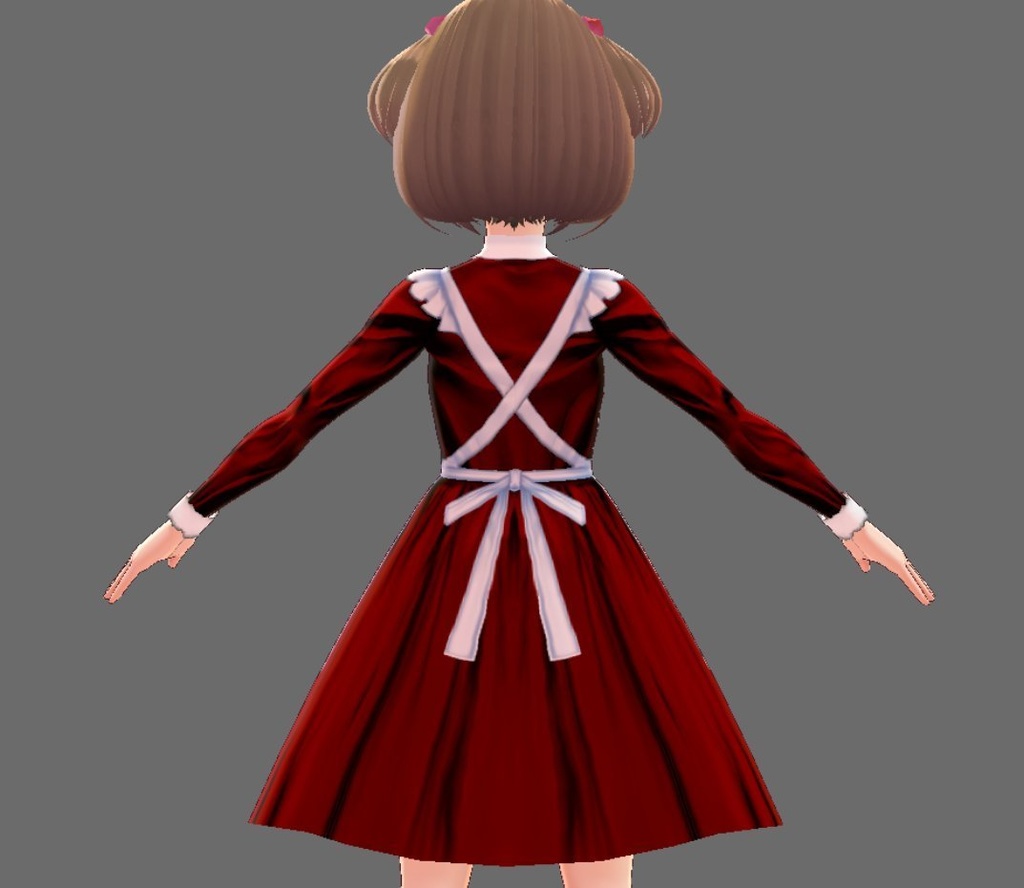 【Vroid】クリスマス風サンタメイド服(男女兼用)