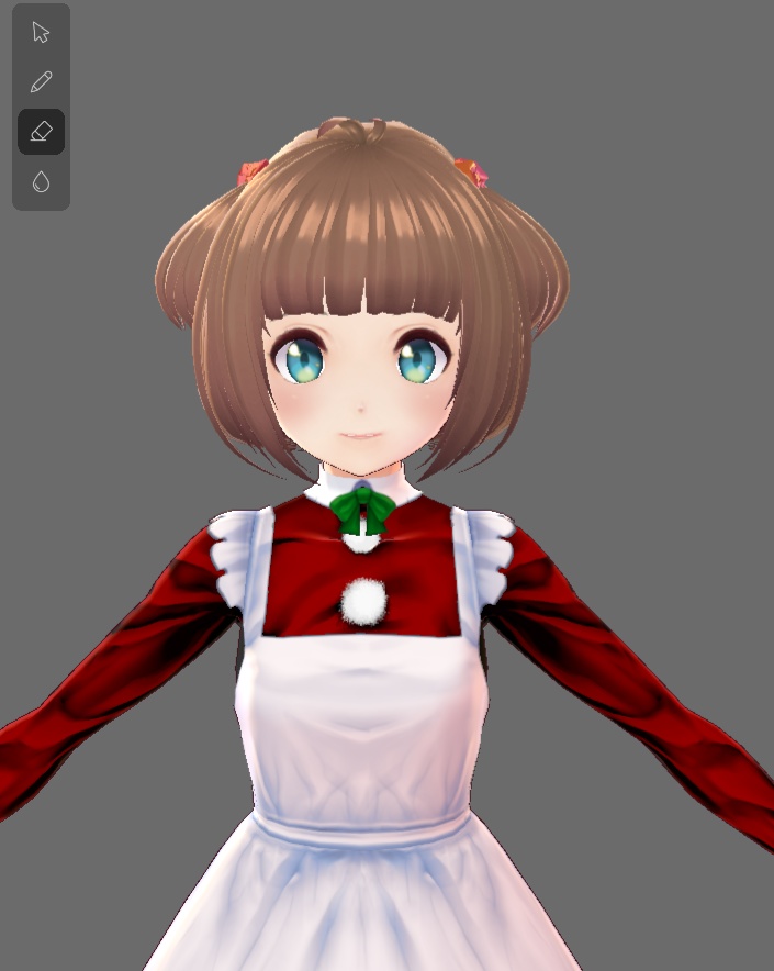 【Vroid】クリスマス風サンタメイド服(男女兼用)