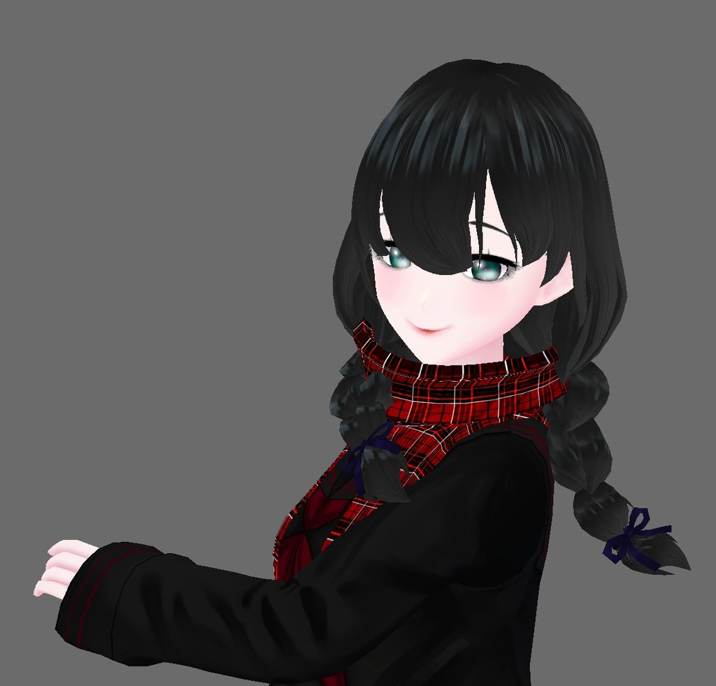 【Vroid】マフラー(無地・チェック・フリンジ付/男女兼用/全48パターン)