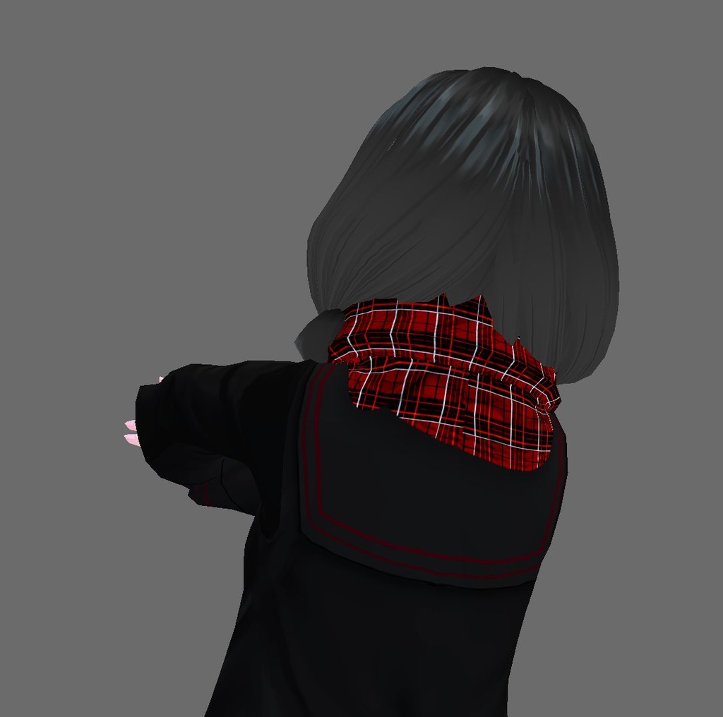 【Vroid】マフラー(無地・チェック・フリンジ付/男女兼用/全48パターン)