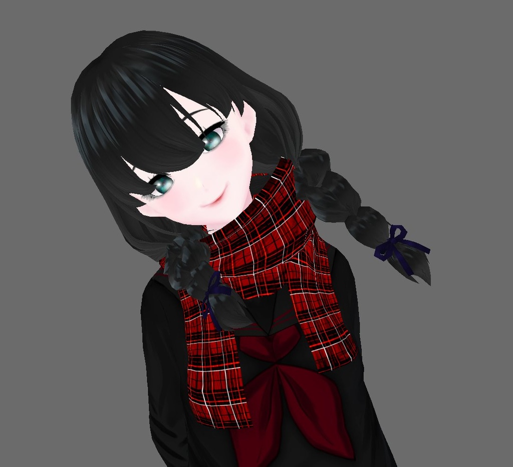 【Vroid】マフラー(無地・チェック・フリンジ付/男女兼用/全48パターン)