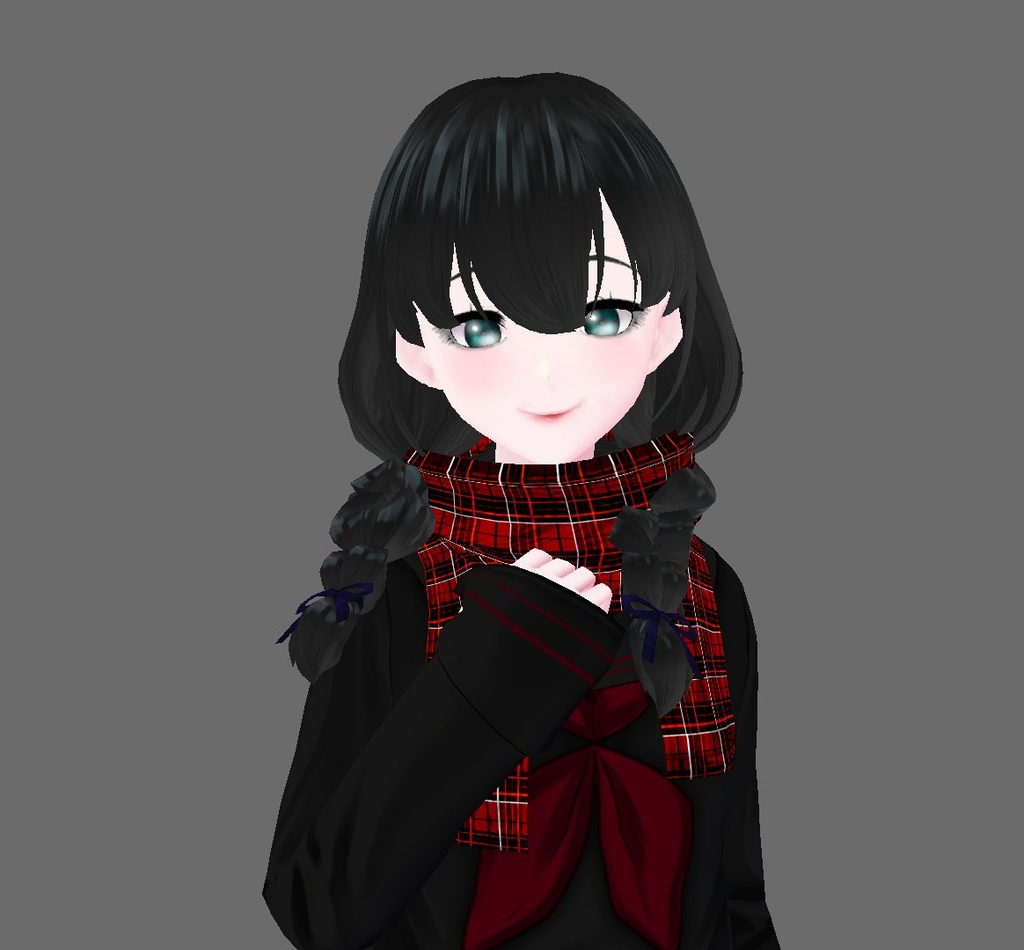 【Vroid】マフラー(無地・チェック・フリンジ付/男女兼用/全48パターン)