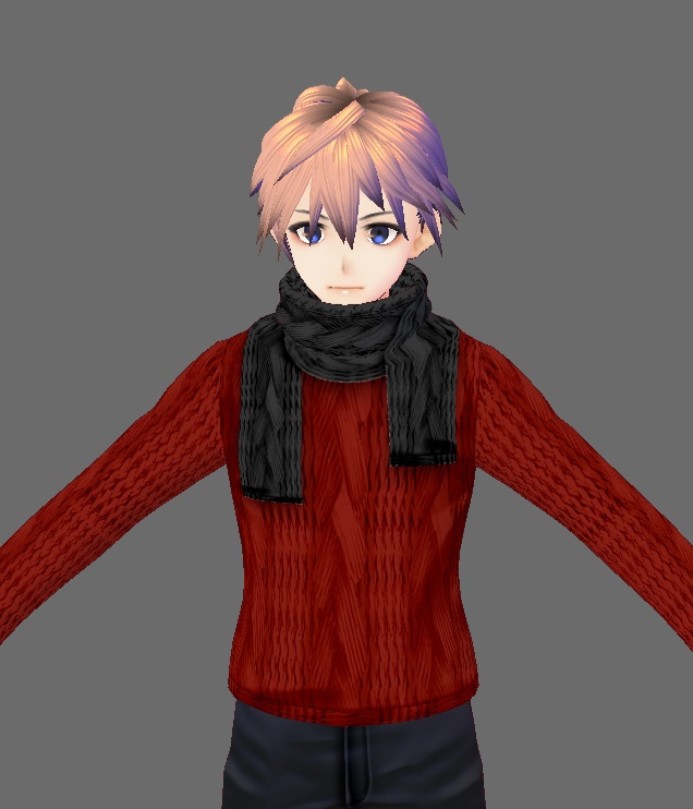 【Vroid】マフラー(無地・チェック・フリンジ付/男女兼用/全48パターン)