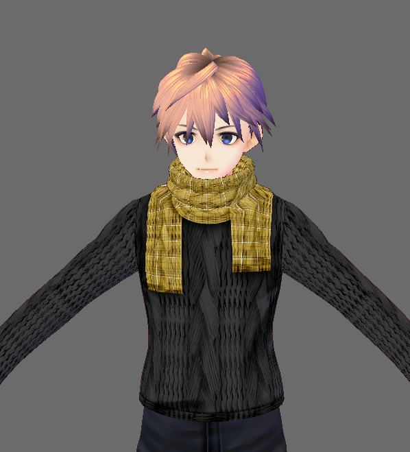 【Vroid】マフラー(無地・チェック・フリンジ付/男女兼用/全48パターン)