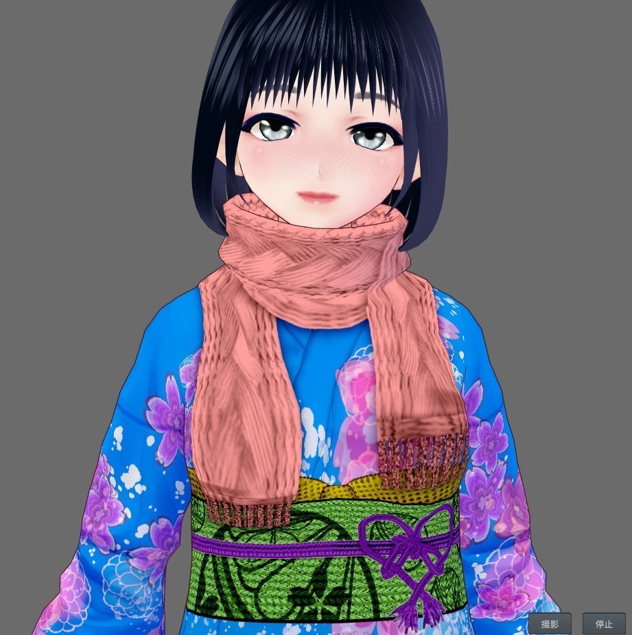 【Vroid】マフラー(無地・チェック・フリンジ付/男女兼用/全48パターン)