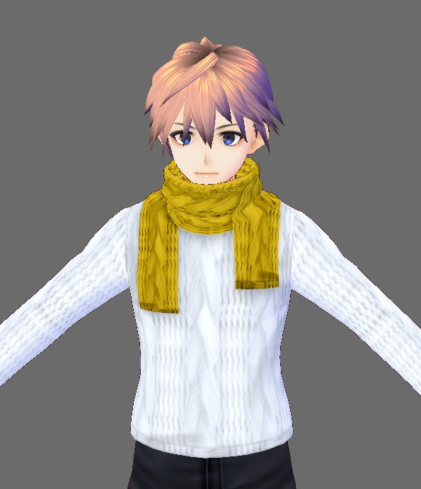 【Vroid】マフラー(無地・チェック・フリンジ付/男女兼用/全48パターン)