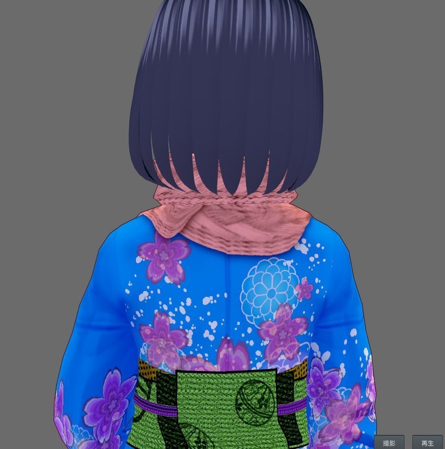 【Vroid】マフラー(無地・チェック・フリンジ付/男女兼用/全48パターン)