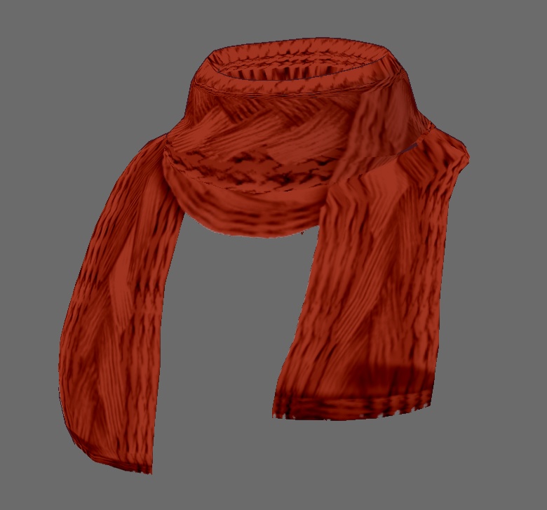 【Vroid】マフラー(無地・チェック・フリンジ付/男女兼用/全48パターン)