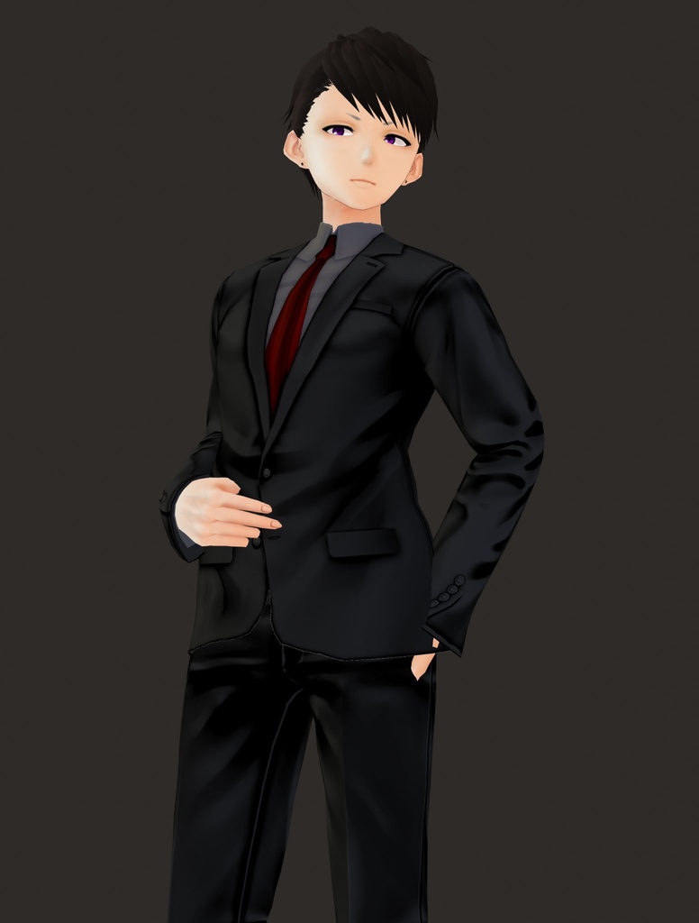 【Vroid】パンツスーツ(男女兼用/全12色+ネクタイ・シャツ付)