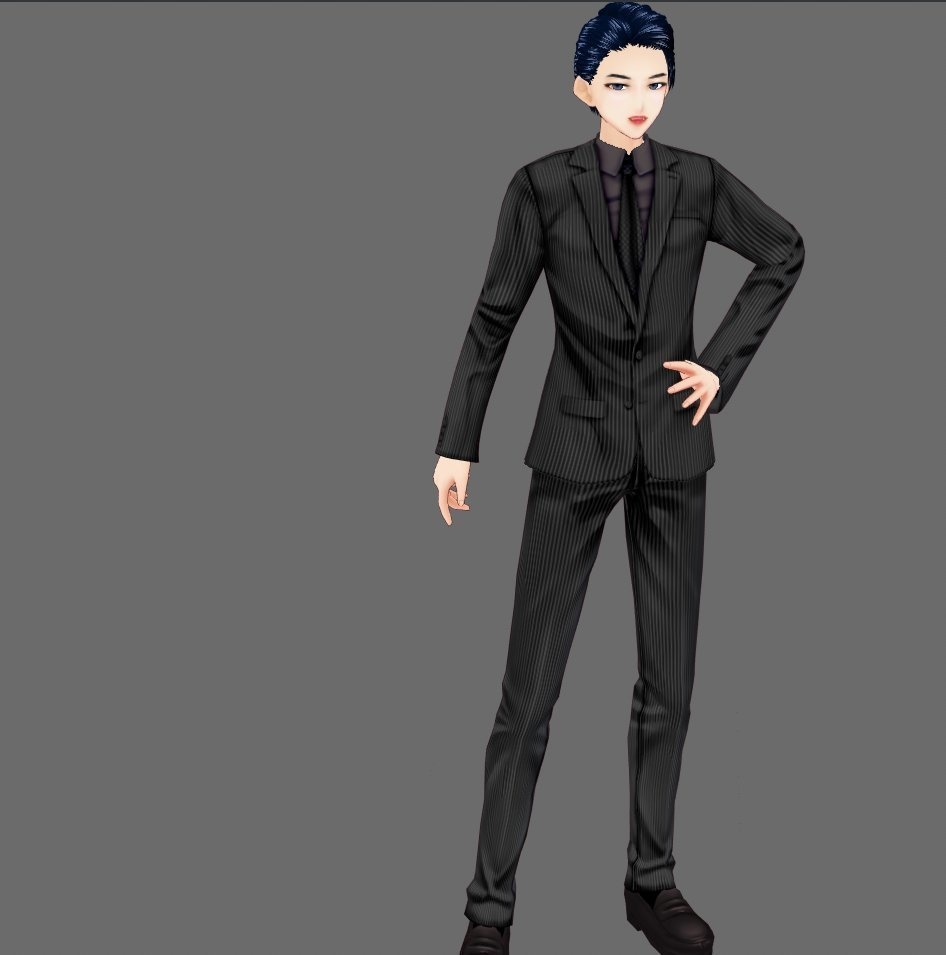 【Vroid】パンツスーツ(男女兼用/全12色+ネクタイ・シャツ付)