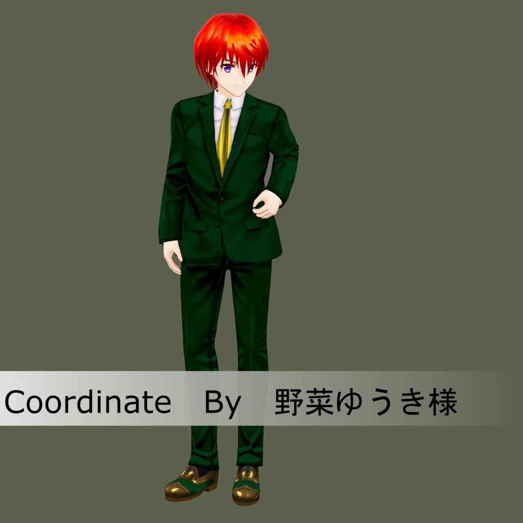 【Vroid】パンツスーツ(男女兼用/全12色+ネクタイ・シャツ付)