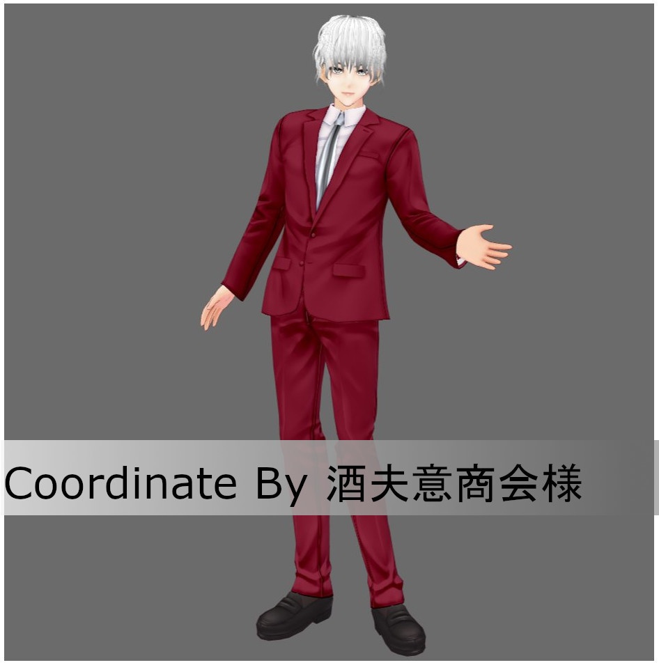 【Vroid】パンツスーツ(男女兼用/全12色+ネクタイ・シャツ付)