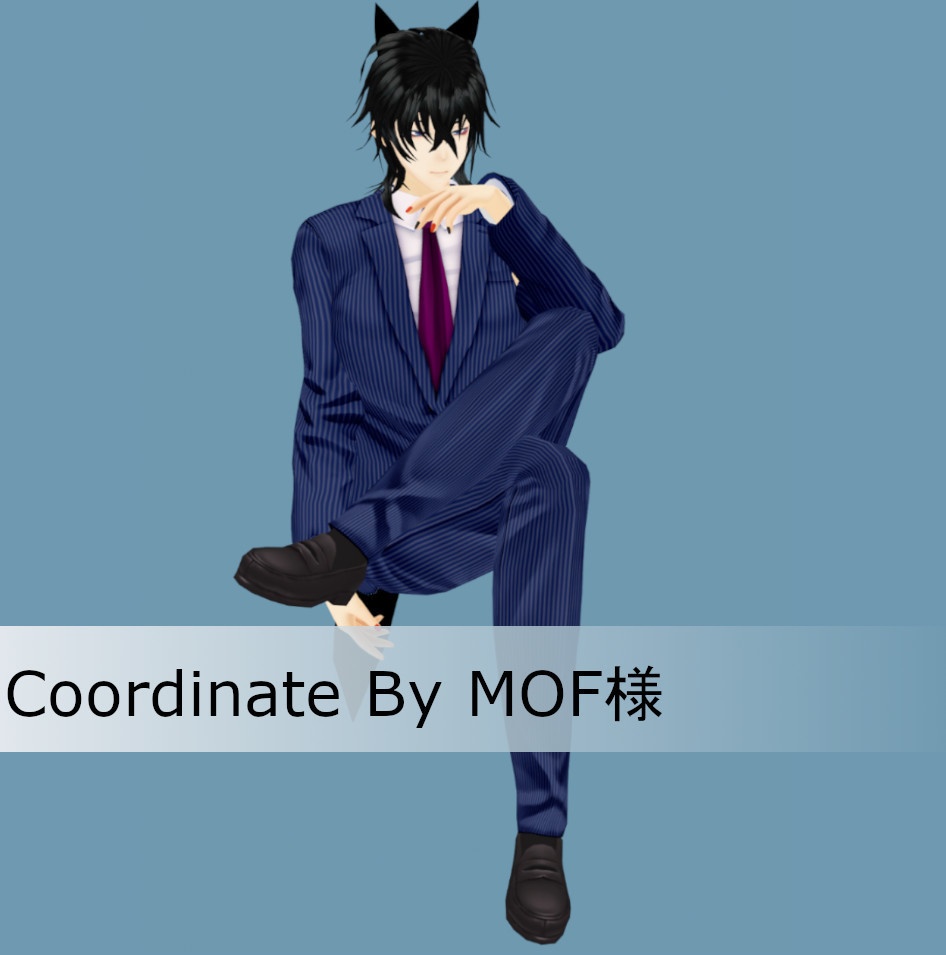 【Vroid】パンツスーツ(男女兼用/全12色+ネクタイ・シャツ付)