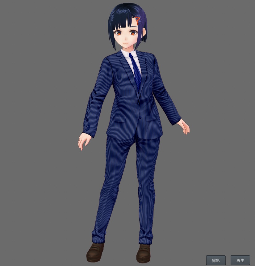 【Vroid】パンツスーツ(男女兼用/全12色+ネクタイ・シャツ付)