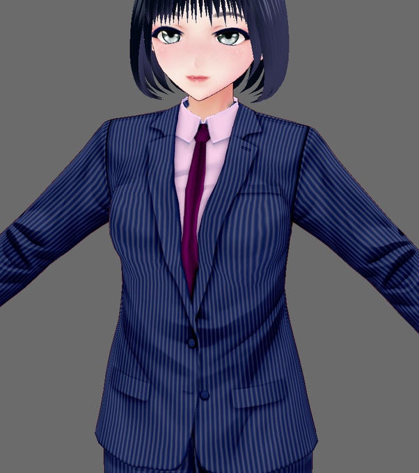 【Vroid】パンツスーツ(男女兼用/全12色+ネクタイ・シャツ付)