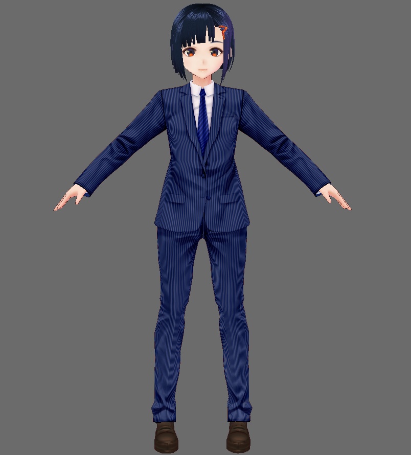 【Vroid】パンツスーツ(男女兼用/全12色+ネクタイ・シャツ付)