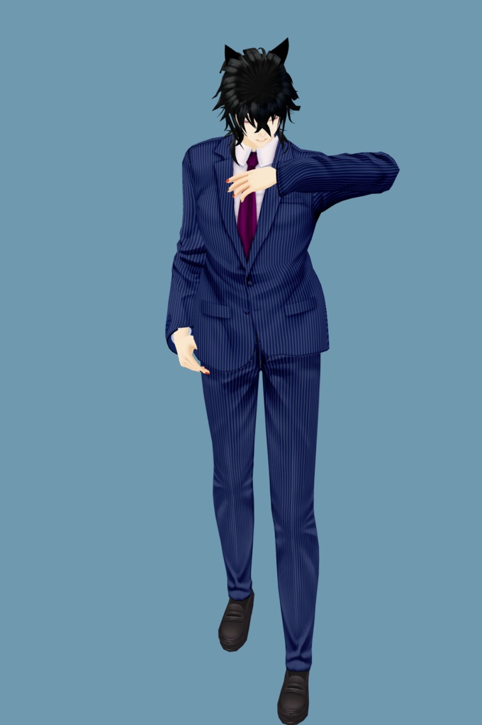 【Vroid】パンツスーツ(男女兼用/全12色+ネクタイ・シャツ付)