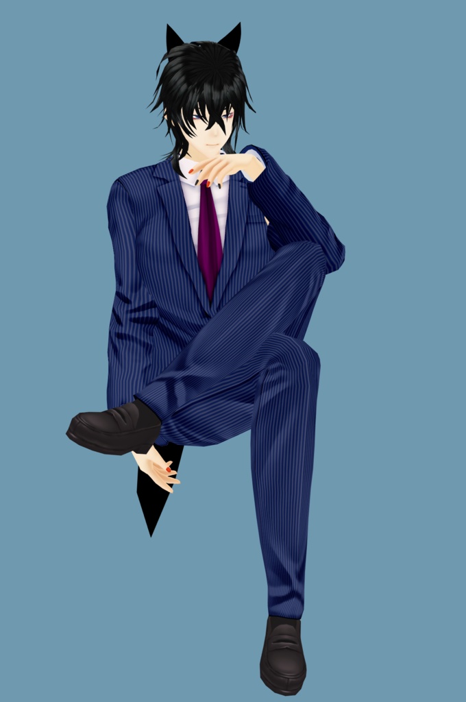 【Vroid】パンツスーツ(男女兼用/全12色+ネクタイ・シャツ付)