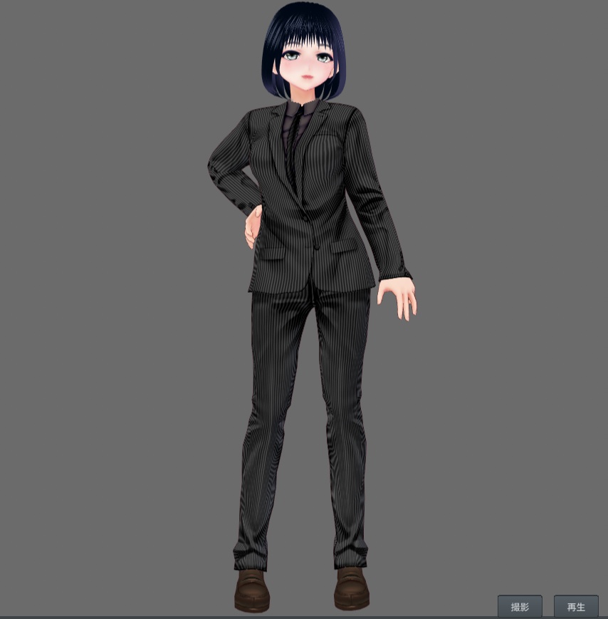 【Vroid】パンツスーツ(男女兼用/全12色+ネクタイ・シャツ付)