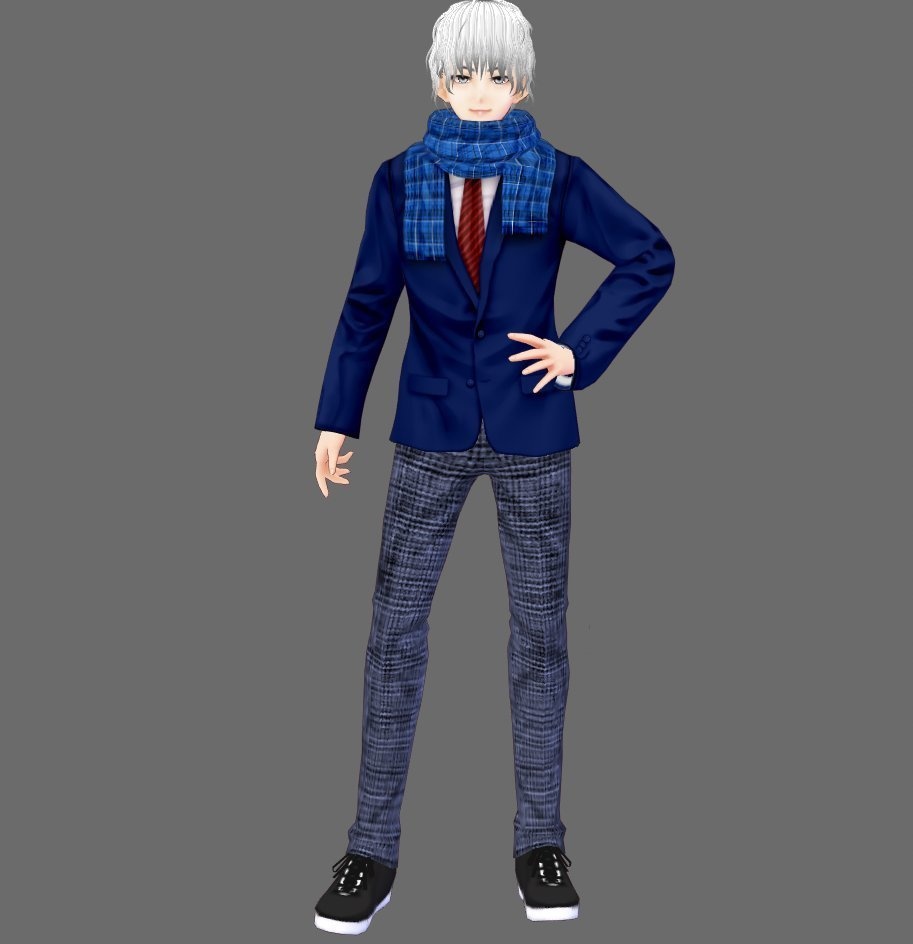 【Vroid】チェックツイード風パンツ(男女兼用/全6色/無料版あり)