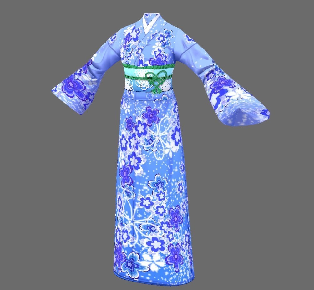 【Vroid】参月弥生・さくら柄着物(女性・女装用/全3色+草履付)