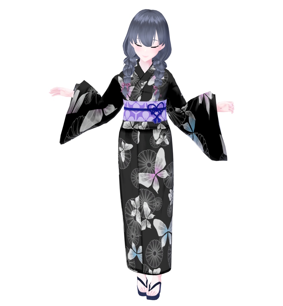 【Vroid】貴方だけの浴衣を仕立てよう(女性・女装用/浴衣+小物セット)