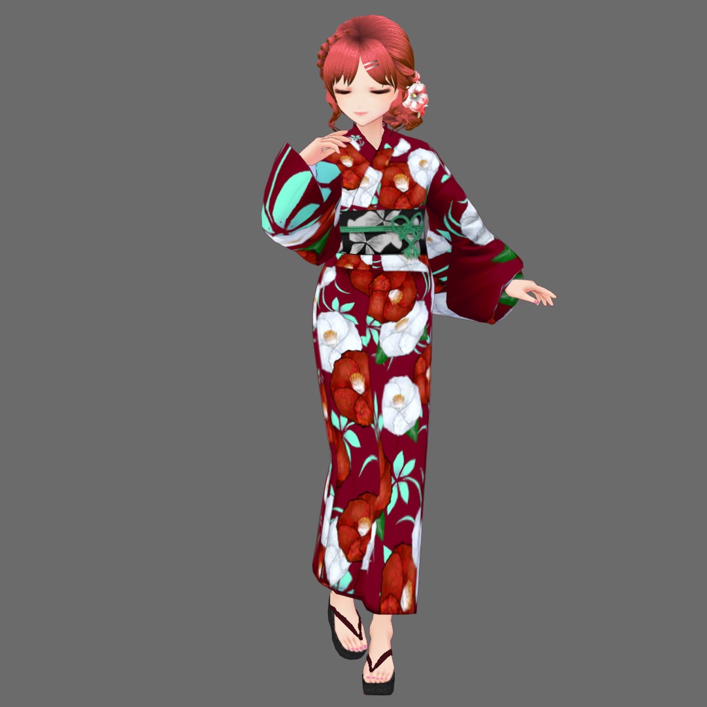 【Vroid】貴方だけの浴衣を仕立てよう(女性・女装用/浴衣+小物セット)