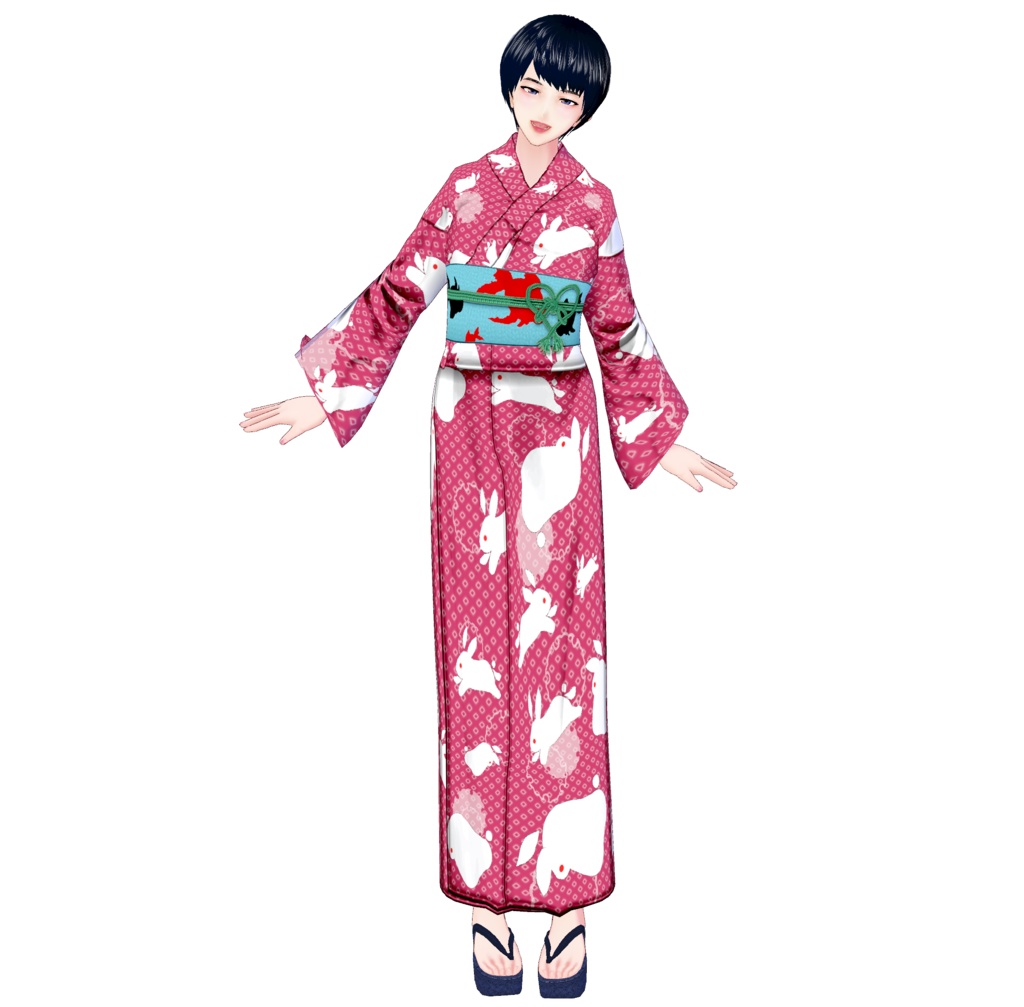 【Vroid】貴方だけの浴衣を仕立てよう(女性・女装用/浴衣+小物セット)