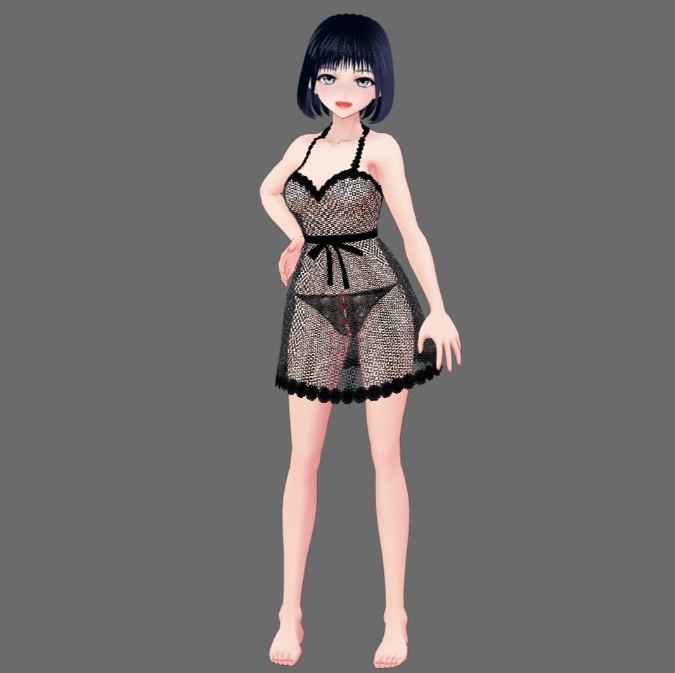 【Vroid】シースルーランジェリー(男女版あり・無料版あり)