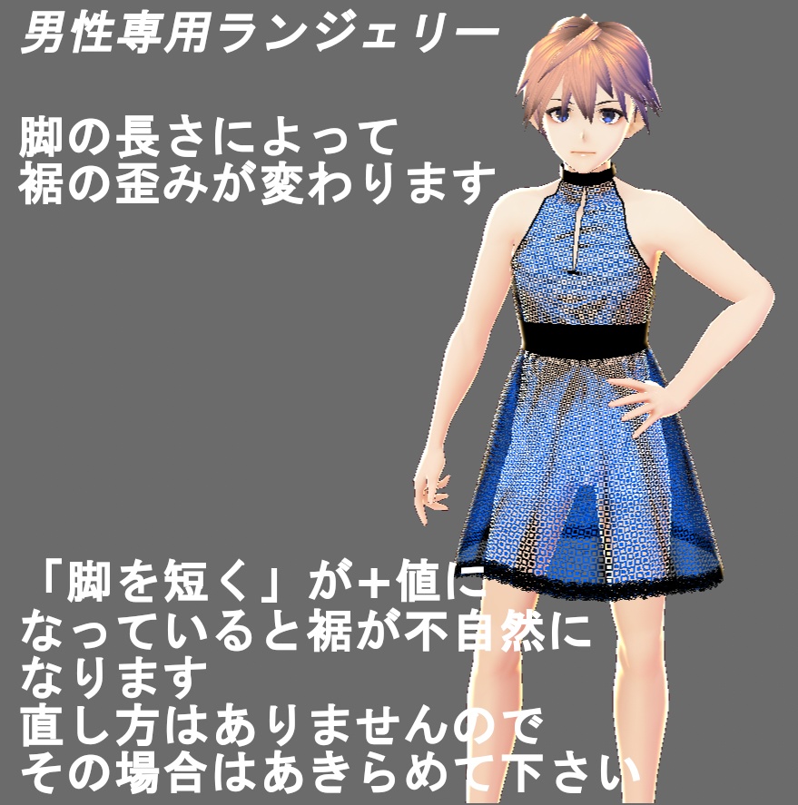 【Vroid】シースルーランジェリー(男女版あり・無料版あり)