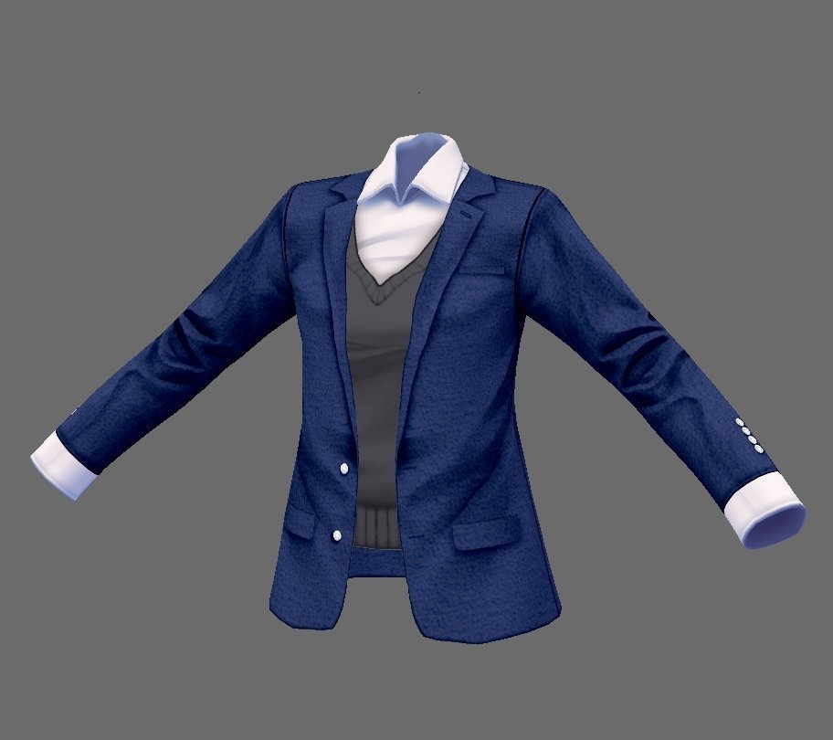 【Vroid】ロングコート版ベスト(無料版あり)