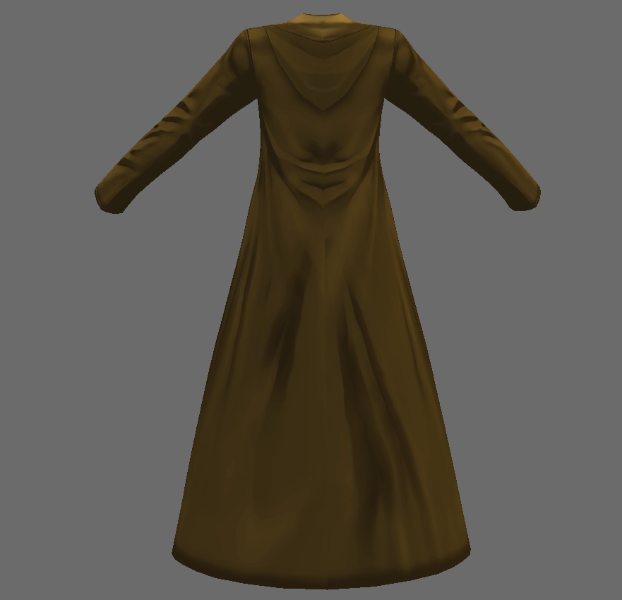 【Vroid】フード付きガウンコート(無料版あり)