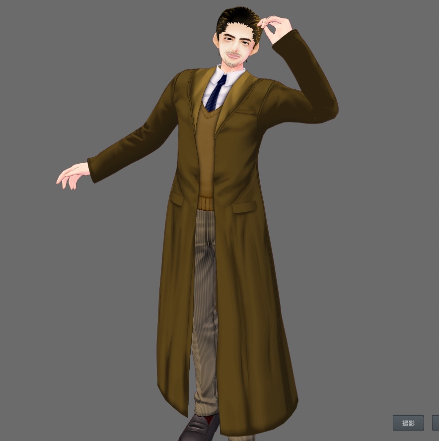 【Vroid】フード付きガウンコート(無料版あり)