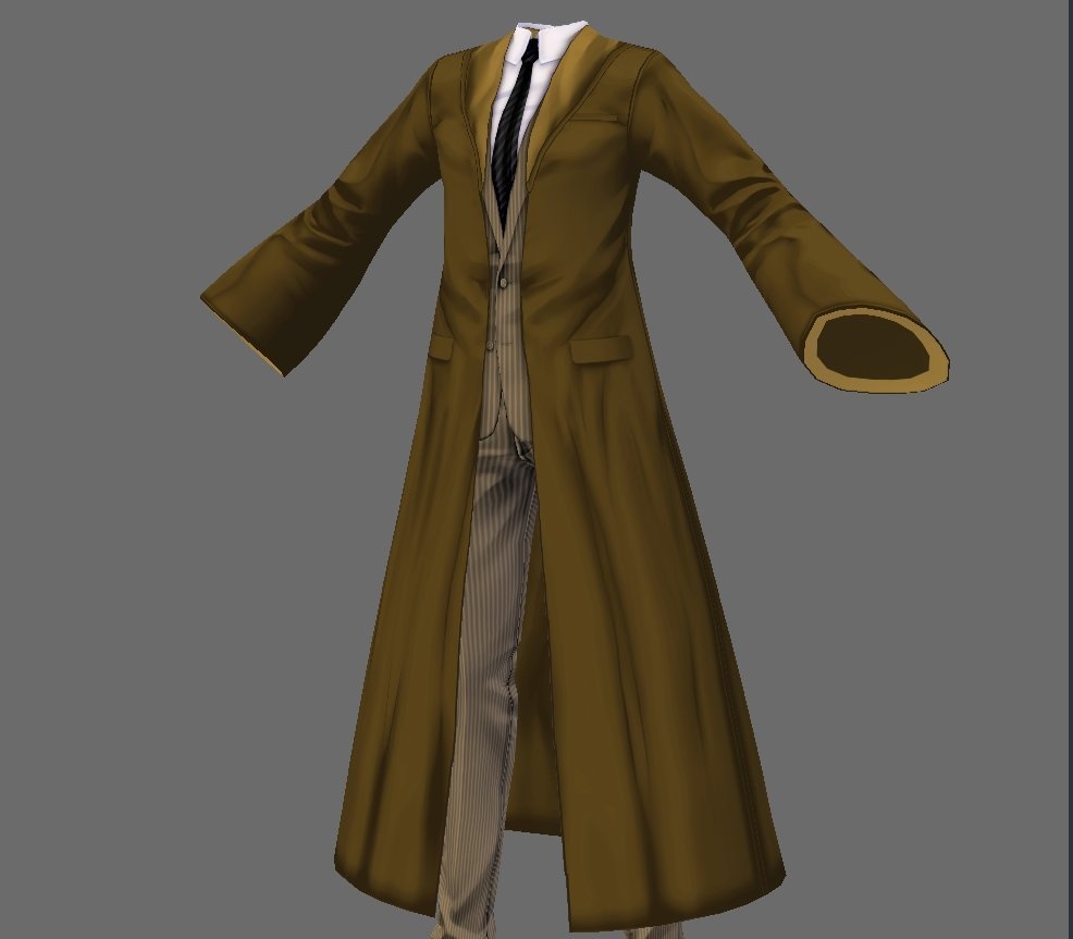 【Vroid】フード付きガウンコート(無料版あり)