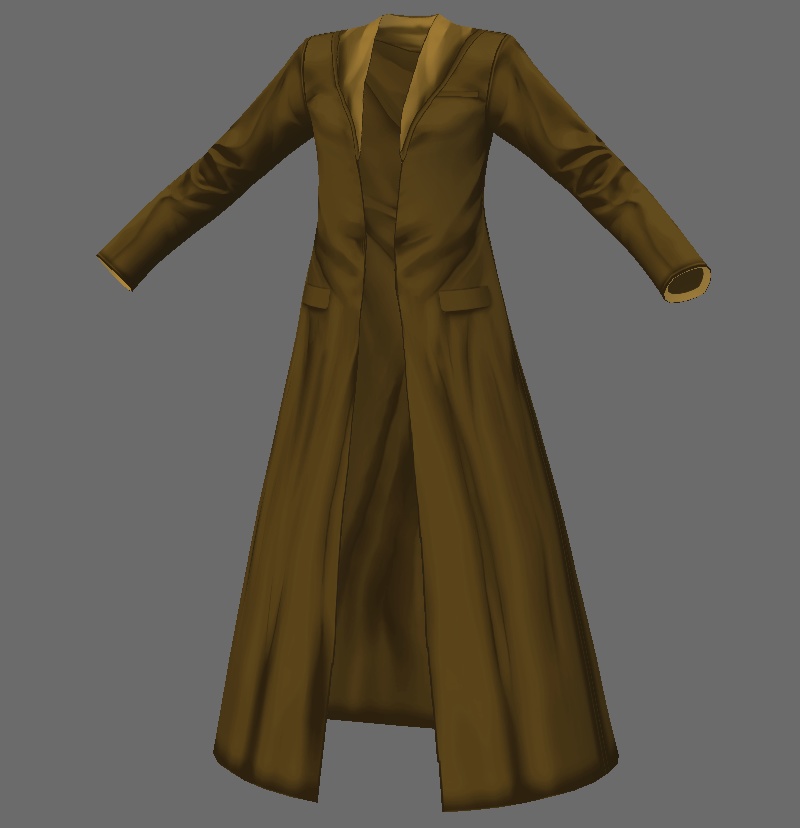 【Vroid】フード付きガウンコート(無料版あり)