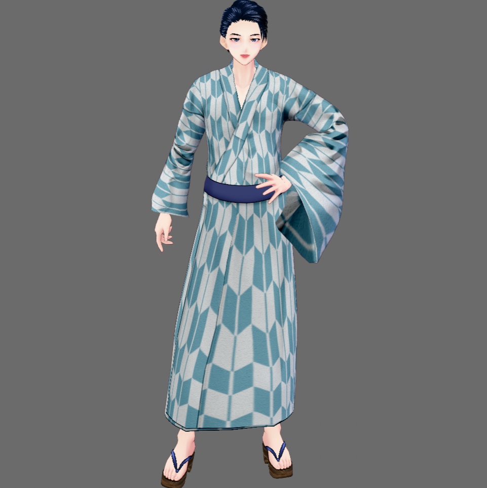 【Vroid】貴方だけの浴衣を仕立てよう(男性用/浴衣+小物セット)