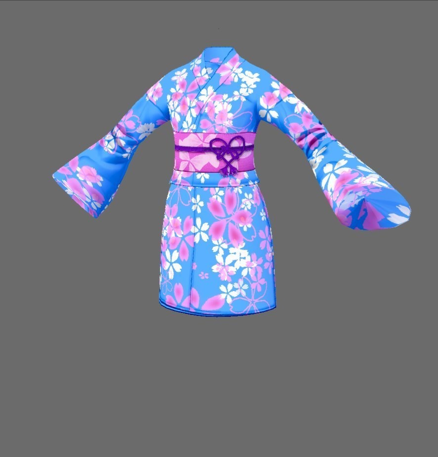 【Vroid】おてんば娘の浴衣セット(女性用/草履・下駄付)