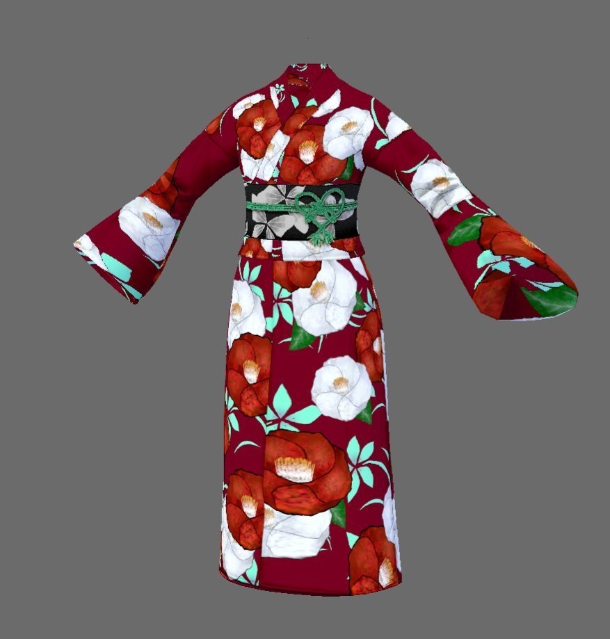 【Vroid】おてんば娘の浴衣セット(女性用/草履・下駄付)